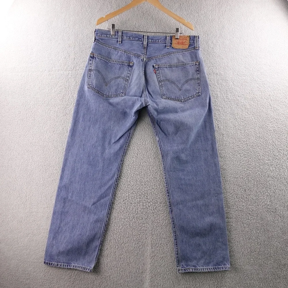 Vintage Levi Strauss Co 501 Jeans Mens 38x32 Blue Denim Button Fly Straight Leg